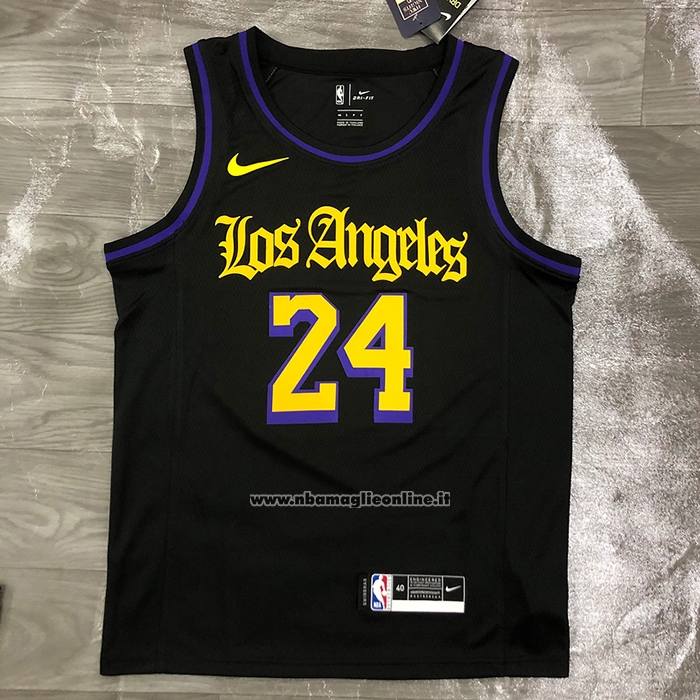 Maglia Los Angeles Lakers Kobe Bryant #24 Citta 2019-20 Nero